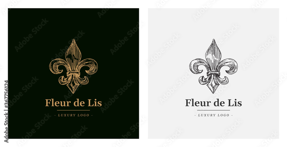 Elegant luxury Fleur de Lis Vector - obrazy, fototapety, plakaty 