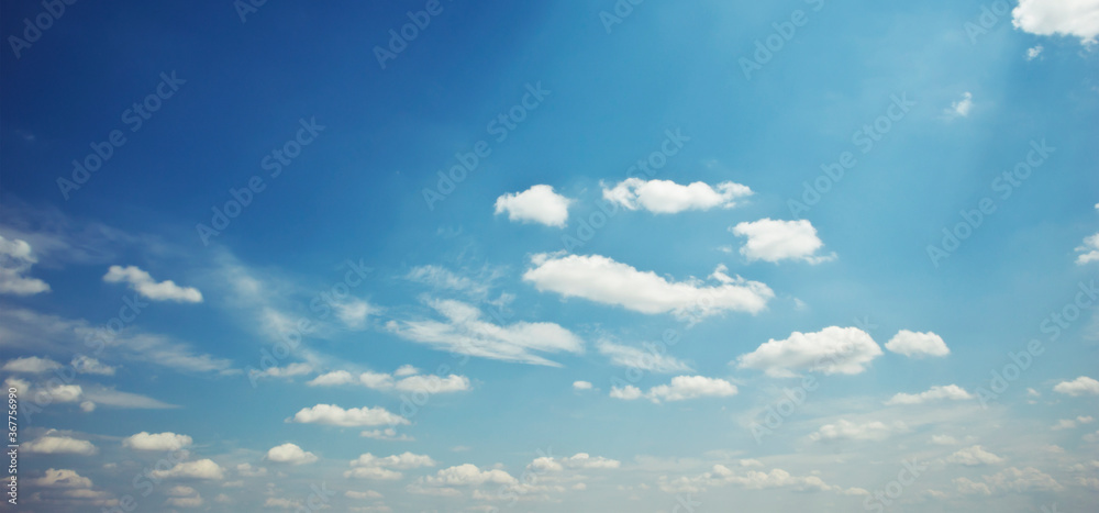 The beautiful blue sky with lots of clouds in the daytime - obrazy, fototapety, plakaty 