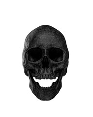 Black Human Skull Isolated on white background