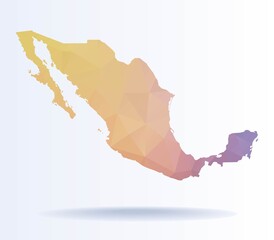 Wall Mural - Low poly map of Mexico