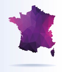 Sticker - Low poly map of France