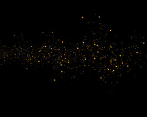 Poster - Sparkling golden magic light on black.