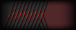 Dark Grey metallic geometric grid background with modern red light abstract hexagon vector