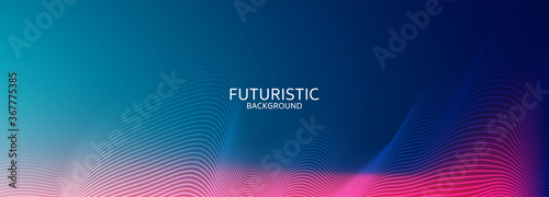 Fotomural Abstract blue geometric shape futuristic background