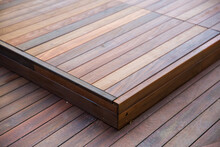 Wood Floor Cover Structure Suitable Swimming Pool , Terraces Or House Interiors