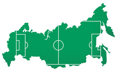 football field in form of a map of russia