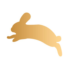 Wall Mural - golden rabbit jump silhouette icon