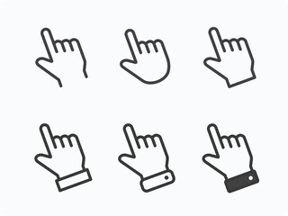 Poster - finger icon on white background. editable stroke.