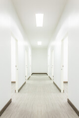 Wall Mural - Light White Hall Room With Doors and Wood Floor