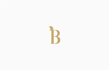 Vector B Letter with Leaf Logo Design