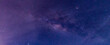 © Mohwet - Amazing Panorama blue night sky milky way and star on dark background.Universe filled, nebula and galaxy with noise and grain.Photo by long exposure and select white balance.Dark night sky.