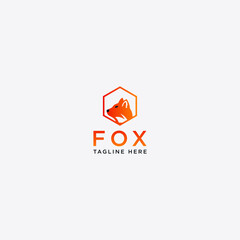 Sticker - Fox logo Design vector template - Vector