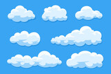 Fototapeta  - Set of cartoon clouds