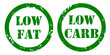 Green stickers for food with low fat and sugar levels for various types of diets