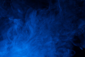 Blue steam on a black background.