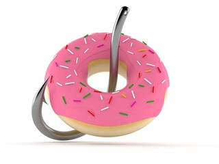 Canvas Print - Fishing hook inside donut