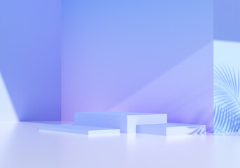 Poster - Abstract podium background, mockup for product showcase studio. 3D Rendering illustration.