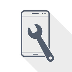 Poster - Mobile phone, smartphone service flat design vector icon