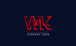 © Prestige Studio - Abstract minimal unique modern alphabet letter icon logo WK