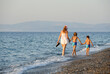 © LAZAR - a mother with children walks on the seashore