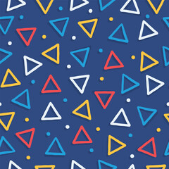 Wall Mural - colorful geometric shape retro seamless pattern