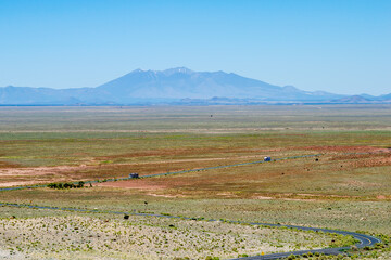 Sticker - Cars drive along Arizona desert road