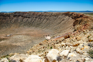 Poster - The right side of the Arizona Crater with an observation deck	