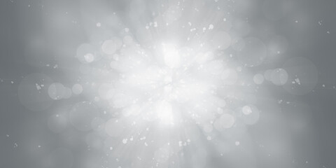 Wall Mural - white and gray Christmas light with snowflake bokeh background, Winter backdrop wallpaper.