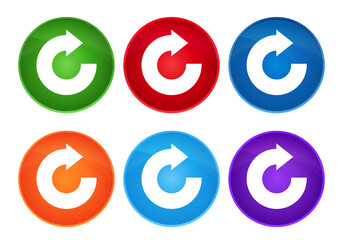 Wall Mural - Reply arrow icon super round button set glass design