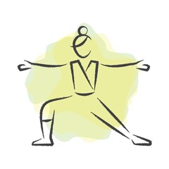 Sticker - woman practising yoga in standing pose variation