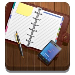 Sticker - planner with smartphone and pen