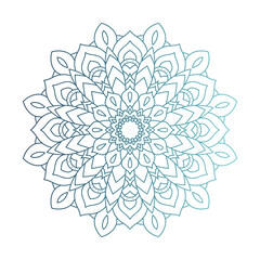 Wall Mural - decorative floral blue mandala ethnicity artistic icon