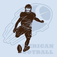 Poster - american football player silhouette