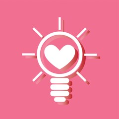 Sticker - lightbulb with heart