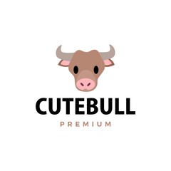 Sticker - cute bull flat logo vector icon illustration