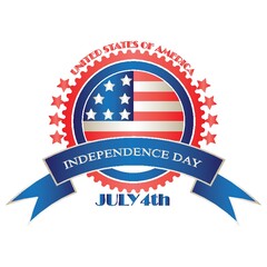 Wall Mural - usa independence day label