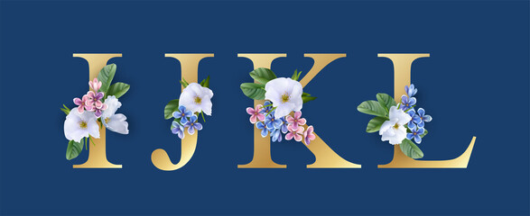 Wall Mural - Floral Alphabet Font