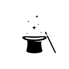 Wand magic hat icon. Vector on isolated white background. EPS 10