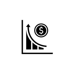 Poster - Revenue concept icon. Money increase symbol. Chart, graph. Concept of grow up your capital or analysis prediction algorithm. Vector on isolated white background. EPS 10