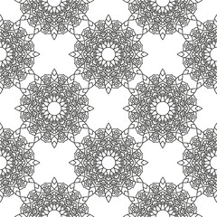 Wall Mural - decorative floral monochrome mandala ethnicity pattern background