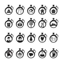 Sticker - set of wedding icons