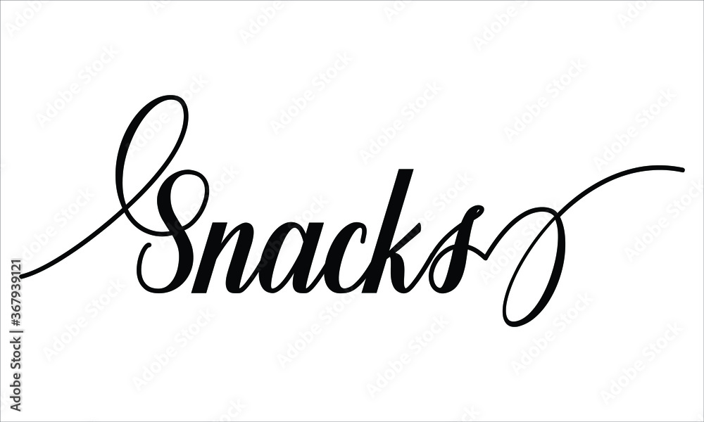 Snack Box Lettering Snacks Script Calligraphy Cursive Typography Black text lettering and ...