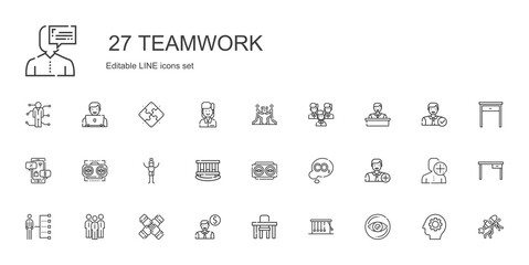 Poster - teamwork icons set