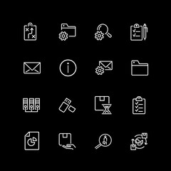 Poster - Set of file system, storage, archive line icons. Checklist, folder, usb flash drive. Data storage concept. illustration can be used for topics like web pictograms, information organization