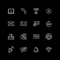 Sticker - Set of connection line icons. Message, letter, mobile phone. Communication concept. illustration can be used for topics like internet, web and mobile service