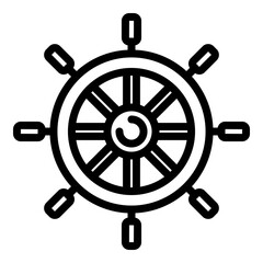 Poster - Adventure ship wheel icon. Outline adventure ship wheel vector icon for web design isolated on white background