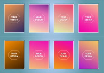 Poster - Set of abstract vector gradient backgrounds. Colorful texture for your design. Mobile app template