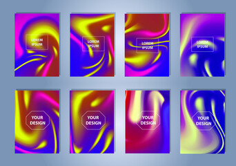 Poster - set of abstract vector gradient backgrounds. colorful texture for your design. mobile app template