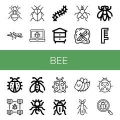 Sticker - bee icon set