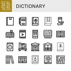 Wall Mural - dictionary simple icons set